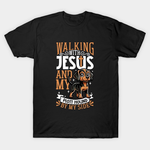 Jesus and dog - Plott Hound T-Shirt by Modern Medieval Design